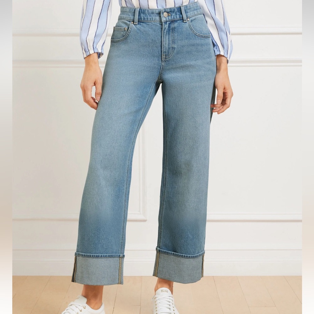 Talbots NWT Straight Ankle Cuff Jeans McCarreen wash